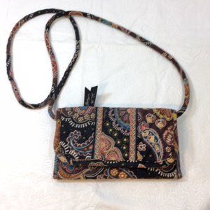 Vera Bradley Earthy Colored Paisley Quilted Crossbody All-in-One Wallet Purse